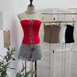 Real Shooting Tset Boa Tart Tset Tset Tsets With Anti-Slip Strip Design Hollow Outside Wearing Short Vest 2829