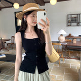 Lyselle Tiansi French Single-Dnecked Sling Sling Vest Woman 2025 Summer Sleeveless Small Top