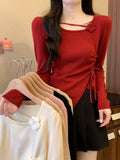 Design Sense Of A Small Irregularly Tailored Short Top Women's Early Autumn 2025 New Set-Up Knitted Sweater
