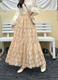 Trickflower Embroidery Half Dress Woman Summer 2026 New High-Rise Thin-Skinny Feeling A-Word Large Swing Umbrella Skirt Skirt