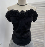 Real Shooting Three-Dimensional Flower Wrapped Breast Vest Women With Chest Pad Outside Wearing Bras Short Sleeveless Top 2718