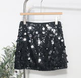 Real Shooting Atmosphere Heavy-Working Sequin A Short Skirt High Waist Thin Anti-Walking You Inner Liner Hip Skirt 8036