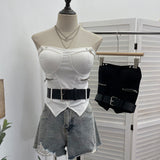 Real Shoot Spice Girl Wearing Chest Pad Sling Belt Belt Short Wrapped Corset 6212