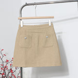 Long-Term Goods Small Fragrant Wind Coarse Flowers A Short Skirt Women High Waist Thin Skinny Bag Hip Half-Body Skirt 8996