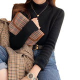 Plus Velvet Sweater Women Winter Thick One Velvet Half-High Collar Bottom Shirt 2026 Autumn And Winter New Feel Top