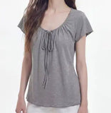 Gentle Style White Short-Sleeved T-Shirt Women 2026 Summer New Thing Folding Design Small Thin Top Dress