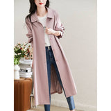 Classic Hepburn Style Long Wind Wind Wind 2025 Spring And Autumn New Fashion Personality Loose Tichale With Thin High-End Coat