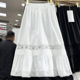 Spring 2025 New White Dress Women Look Good-Looking Popular Unique High-Rise Repair Medium-Long A-Shaped Skirt