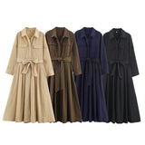 Autumn 2025 New Women's Fashion Casual Loose Silk Shirt Dress 8622654