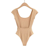 The New Sexy Generous Collar Tightness With A Thin Back-Joint Short-Sleeved T-Shirt Thai Top