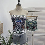 Real Shooting Babes Leopard Print Bump Color Lace Bow Tectored Brae With Chest Cushion Top 1580
