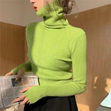 Heap High-Necked Cover Finger Tight-Up Sweater Women 2026 Autumn And Winter New Knitted Bottom Shirt Full Of Long Sleeve Tops