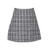 Real Shooting Long-Term Plus Single Lattice Coarse Flowers, Short Skirt Autumn And Winter With High Waist Thin A Word Bag Hip Skirt1920