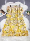 Net Yarn Heavy Industry Three-Dimensional Flower Skirt Fashion Personality A-Shaped Skirt