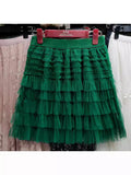 Layers Of Mesh Dress Women 2025 Summer New Tight Waist High Waist Thin Cake Skirt A Word Fluffy Skirt