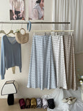 MIU Korean Vintage Aceate Sonic Face Wave Fishtail Half-Dress Woman Spring-Summer French-Style Ocean-Like-Style-Style Bag-Topped A-Character Skirt