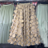 Design Sense Three-Dimensional Wave Point Retro A Skirt 2025 Autumn And Winter New Fashion Thin Mesh Dress Skirt Dress Dress Woman