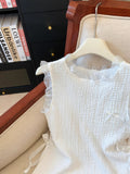 French Small Fragrant Sleeveless Vest Shirt Women's Summer New Design Sense Small Slim Pendative Splicing Vest