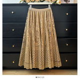 Lace Hook Hollow Half-Dress Woman Autumn High Waist Hanging Feeling Loose Folds Long Umbrella Skirt