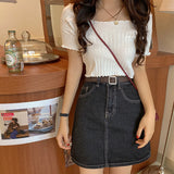 White Top Women's Tide 2025 Summer Korean Version Of The New Shoulder Short-Sleeved T-Shirt