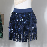 Real Shooting Heavy Industry Lysing A Short Skirt Stage Sexy Hot Babes Night Club Show Tassel Dress Dress 9115