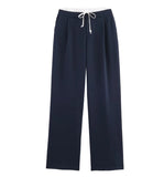 Autumn 2025 New Women's Fashion Casual Street Double Waist Wide Leg Pants 1608225