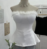 Solid Shot Hair Stitched Knitted Bra With Chest Pad Inside The Waist Sleeveless Wrapped Chest Cloth 9297