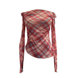 Real Shooting Hottie Thorn One-Layer Mesh Sunscreen Blouse T-Shirt With Short Embroidery Top 8035