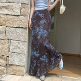 Vintage Chiffon Fishtail Half Dress 2026 Summer New High-Rise Slimy Temperament Ass Long Skirt