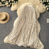 Korean Version Of The Wave Point 100 Folded Skirt Elegant Half Dress Women High Waist Thin A Word Long Dress Commuted Temperament Skirt