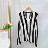 Korean V-Neck Knitted Shirt Women's Clothing Early Autumn New Buckle Top Cardigan