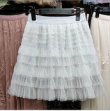 Layers Of Mesh Dress Women 2025 Summer New Tight Waist High Waist Thin Cake Skirt A Word Fluffy Skirt