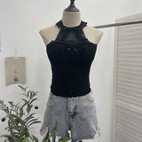 Real Shot With Chest Pad Hanging Neck Lace Sexy Sling Vest Short Babes Bottom Sleeveless Top 9196