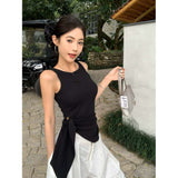 Irregular Sling Vest Women Summer Sleeveless Inside Wearing Blue Slime Strap To The Waistcoat