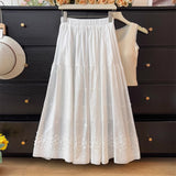 French Heavy Industry Embroidered Three-Dimensional Flower Half-Dress Girl Spring 2025 High-End Temperament Folding Large Umbrella Skirt Tide