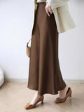 High-Grade High-Rise Thin Long-Skinny Vinegar Silk Silk Skirt 24 Summer New Bag Fishtail A-Word Dress