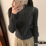 2026 Early Spring Simple Atmospheric Solid Color Pit Knitted Shirt Jacket Early Autumn New Coat Woven Cardigan Niche Wear