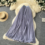 Korean Version Of The Wave Point 100 Folded Skirt Elegant Half Dress Women High Waist Thin A Word Long Dress Commuted Temperament Skirt