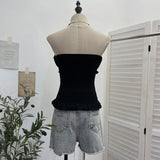 Real Shoots Of The Jacaranda With A Bow With A Bow Folded Breast Vest For A Summer With A Breast Pad Sleeveless Top 6168