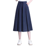High-Rise Skirts Ladies Summer Thin 2026 New Ice Silk Broad-Legged Pants Pendant Casual Seven-Point Skirt