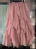 Irregular Lotus Leaf Yarn Skirt Half-Dress Woman 2025 Autumn And Winter New High-Waist Long-Scared Yarn Fairy Dress