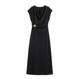 Autumn 2025 New Women's Fashion Elegant Foldless Sleeveless Dress 1165461