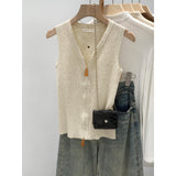 Commuter Loose Thin Zipper V Collar Sleeveless Vest Women Wear 2026 New High-End Small Shirt