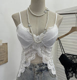 Real Shot Abstinence Hottie Low Breast With Breast Pad Lace Slings Vest V-Neck Butterfly-Like Umbilical Umb 3045