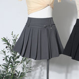 Pict Girl Gray Suit Half-Dress Woman High Waist Thin A Word Small Short Skirt Belt 8506