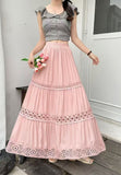 Heavy Industry Design Hook Flower Hollow High Waist Half-Dress Girl Spring And Summer New Sweet Lace Long Skirt