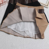 Real Shooting With Belt 100-Fold Skirt 2025 Summer Korean Version Of Small Short Skirt High-Waisted A Word Umbrella Skirt 8282