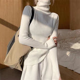Heap High-Necked Cover Finger Tight-Up Sweater Women 2026 Autumn And Winter New Knitted Bottom Shirt Full Of Long Sleeve Tops