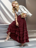 2025 Summer Explosion Fashion Mesh Cake Half-Dressed Dress Woman