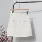 Long-Term Goods Small Fragrant Wind Coarse Flowers A Short Skirt Women High Waist Thin Skinny Bag Hip Half-Body Skirt 8996